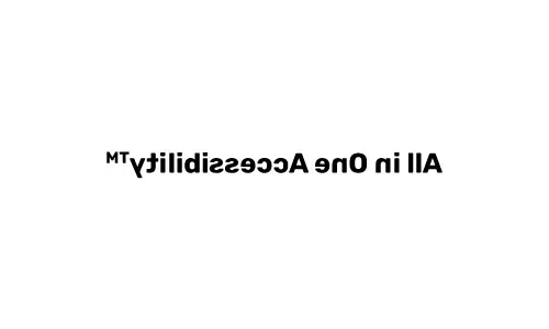 一个白色矩形区域，显示带有商标符号的“All in One Accessibility”字样, 旁边的十字标记表示没有标志标记.